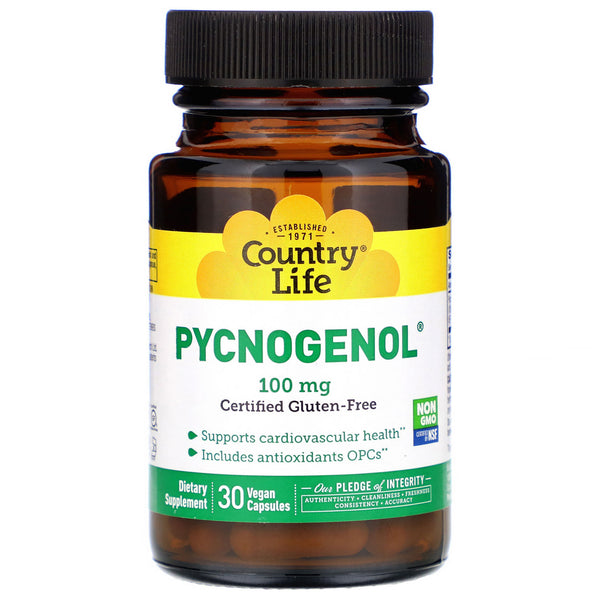 Country Life, Pycnogenol, 100 mg, 30 Vegan Capsules - The Supplement Shop