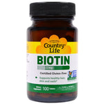 Country Life, Biotin, 1 mg, 100 Tablets - The Supplement Shop