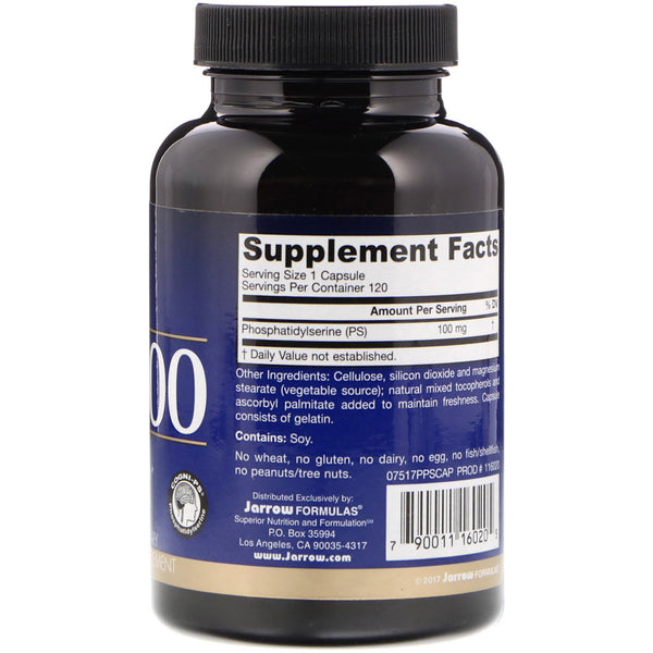 Jarrow Formulas, PS 100, Phosphatidylserine, 100 mg, 120 Capsules - The Supplement Shop