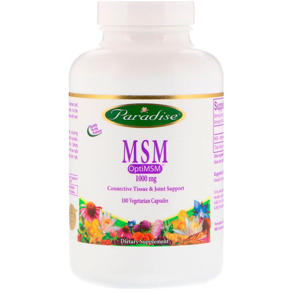 Paradise Herbs, MSM, 1,000 mg, 180 Vegetarian Capsules - The Supplement Shop