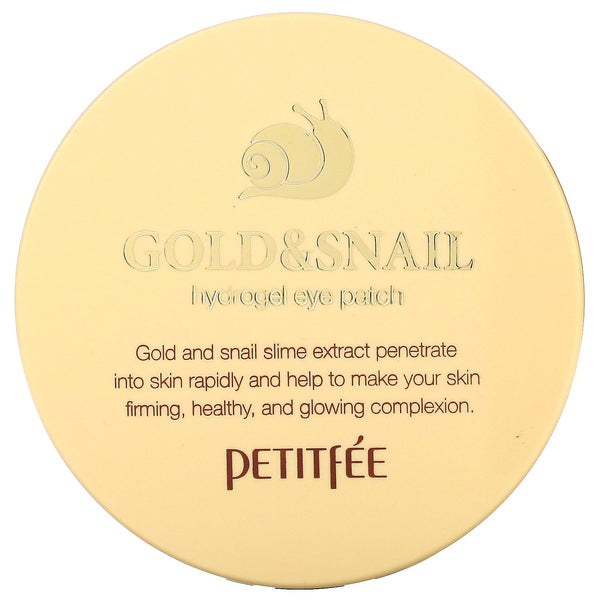 Petitfee, Gold & Snail Hydrogel Eye Patch, 60 Pieces - The Supplement Shop