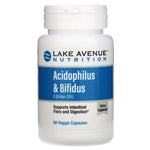 Lake Avenue Nutrition, Acidophilus & Bifidus, Probiotic Blend, 8 Billion CFU, 60 Veggie Capsules - The Supplement Shop