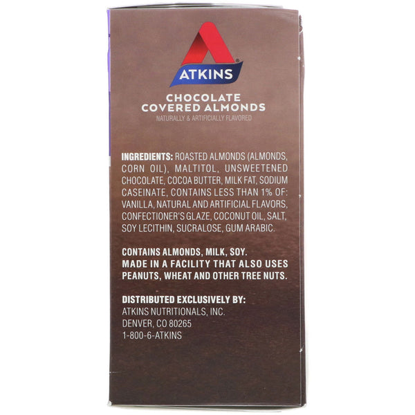 Atkins, Endulge, Chocolate Covered Almonds, 5 Packs, 1 oz (28 g) Each - The Supplement Shop