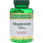 Nature's Bounty, Magnesium, 500 mg, 200 Coated Tablets - The Supplement Shop