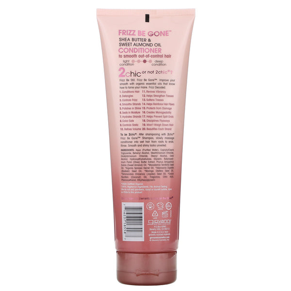 Giovanni, 2chic, Frizz Be Gone Conditioner, Shea Butter + Sweet Almond Oil, 8.5 fl oz (250 ml) - The Supplement Shop