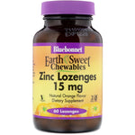 Bluebonnet Nutrition, EarthSweet, Zinc Lozenges, Natural Orange Flavor, 15 mg, 60 Lozenges - The Supplement Shop