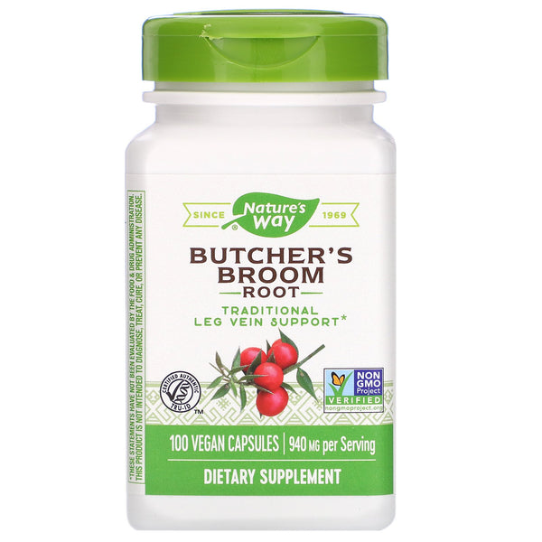 Nature's Way, Butcher's Broom Root, 940 mg, 100 Vegan Capsules