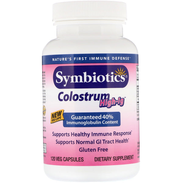 Symbiotics, Colostrum High-IG, 120 Veg Capsules - The Supplement Shop