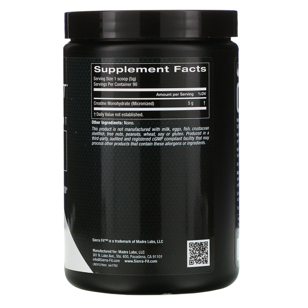 Sierra Fit, Micronized Creatine Powder, Unflavored, 16 oz (454 g) - The Supplement Shop