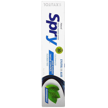 Xlear, Spry Toothpaste, Anti-Plaque Tartar Control, Fluoride Free, Peppermint, 5 oz (141 g)