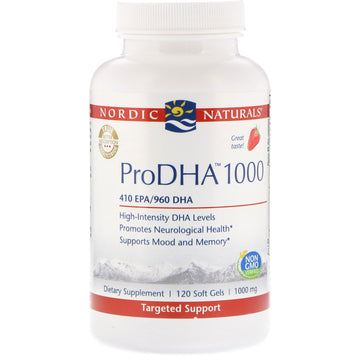 Nordic Naturals, ProDHA 1000, Strawberry , 1,000 mg, 120 Soft Gels
