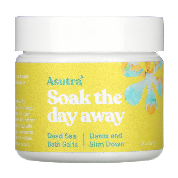 Asutra, Soak The Day Away, Dead Sea Bath Salts, Detox and Slim Down, 2 oz (57 g) - The Supplement Shop