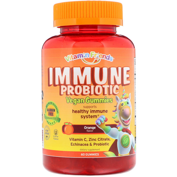 Vitamin Friends, Immune Probiotic Vegan Gummies, Orange Flavor, 60 Gummies - The Supplement Shop