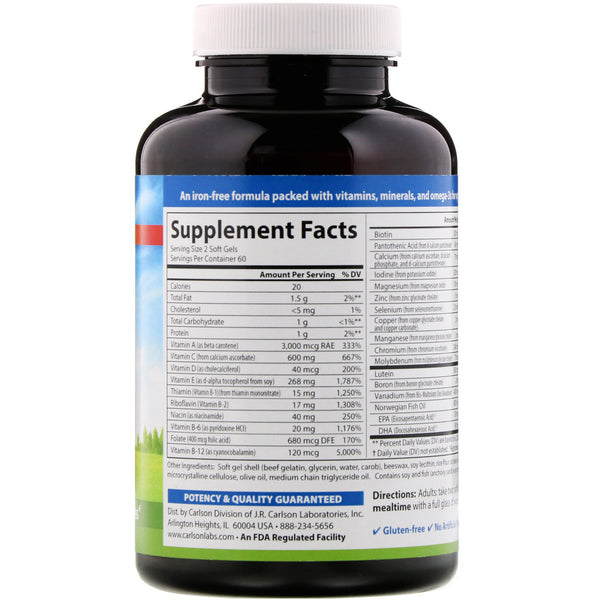 Carlson Labs, Super 2 Daily, 120 Soft Gels - The Supplement Shop