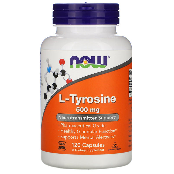 Now Foods, L-Tyrosine, 500 mg, 120 Capsules - The Supplement Shop