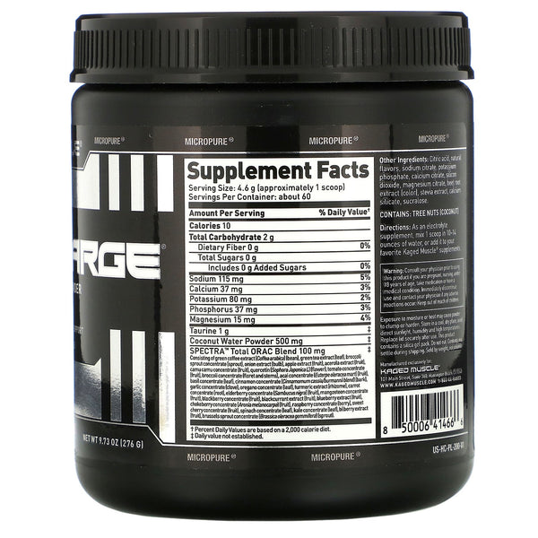 Kaged Muscle, Hydra-Charge, Premium Electrolyte Powder, Pink Lemonade, 9.73 oz (276 g) - The Supplement Shop