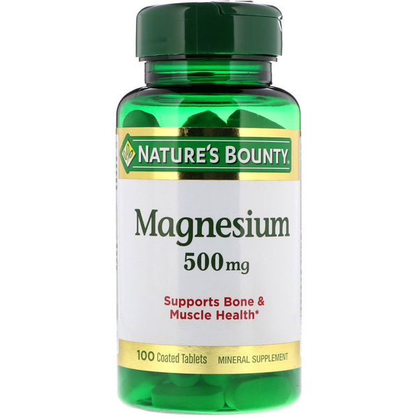 Nature's Bounty, Magnesium, 500 mg, 100 Coated Tablets - The Supplement Shop