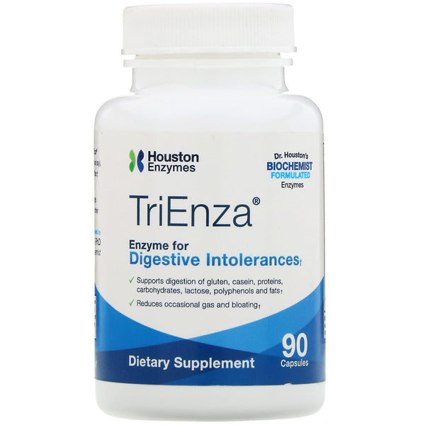 Houston Enzymes, TriEnza, Enzyme For Digestive Intolerances, 90 Capsules - The Supplement Shop