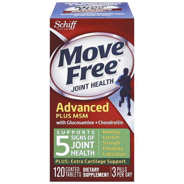 Schiff, Move Free Joint Health, Glucosamine Chondroitin Plus MSM, 120 Coated Tablets - The Supplement Shop