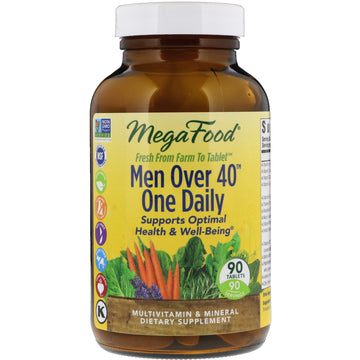 MegaFood, Men Over 40 One Daily, Iron Free Formula, 90 Tablets