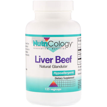 Nutricology, Liver Beef, Natural Glandular, 125 Vegiecaps