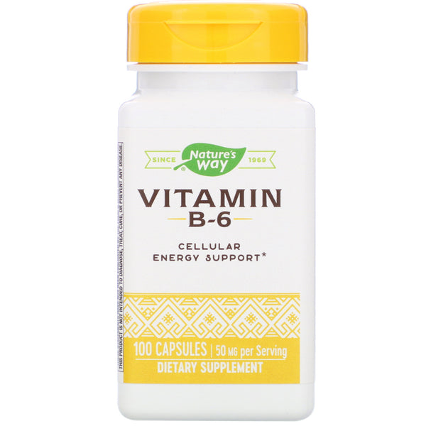 Nature's Way, Vitamin B-6, 50 mg, 100 Capsules - The Supplement Shop