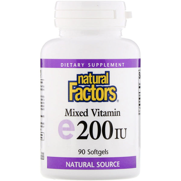 Natural Factors, Mixed Vitamin E, 200 IU, 90 Softgels - The Supplement Shop