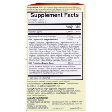 Garden of Life, Vitamin Code®, RAW D3™, 60 Vegetarian Capsules