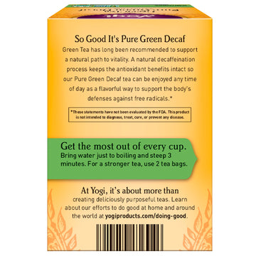 Yogi Tea, Green Tea Pure Green, Decaf, 16 Tea Bags, 1.09 oz (31 g)