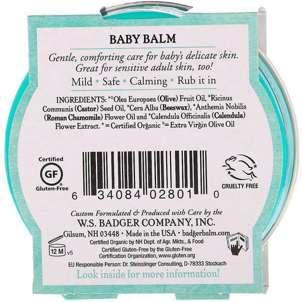 Badger Company, Organic, Baby Balm, Chamomile & Calendula, 2 oz (56 g) - The Supplement Shop