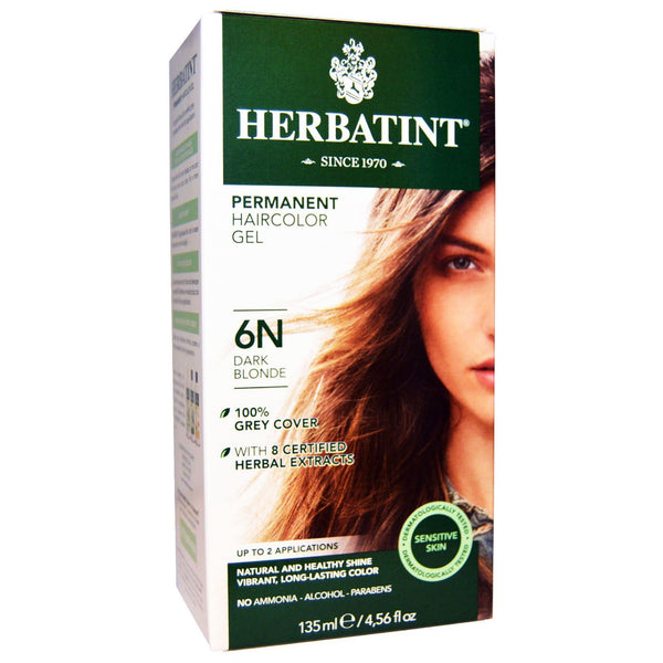 Herbatint, Permanent Haircolor Gel, 6N, Dark Blonde, 4.56 fl oz (135 ml) - The Supplement Shop