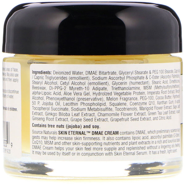 Source Naturals, Skin Eternal DMAE Cream, 2 oz (56.7 g) - The Supplement Shop