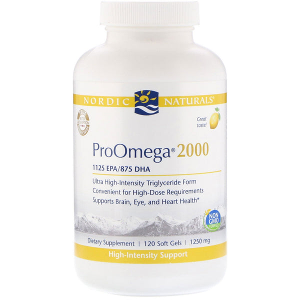 Nordic Naturals, ProOmega 2000, Lemon, 1,250 mg, 120 Soft Gels - The Supplement Shop