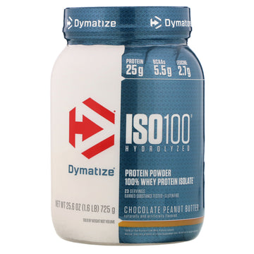 Dymatize Nutrition, ISO 100 Hydrolyzed, 100% Whey Protein Isolate, Chocolate Peanut Butter, 1.6 lbs (725 g)