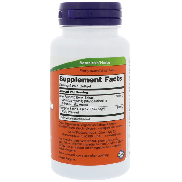 Now Foods, Saw Palmetto Extract, 320 mg, 90 Veggie Softgels - The Supplement Shop