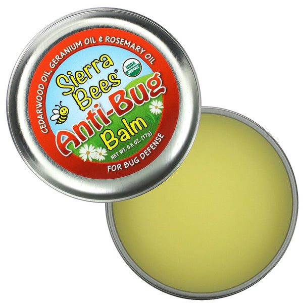 Sierra Bees, Anti-Bug Balm, Cedarwood, Geranium & Rosemary Oil, 0.6 oz (17 g) - The Supplement Shop
