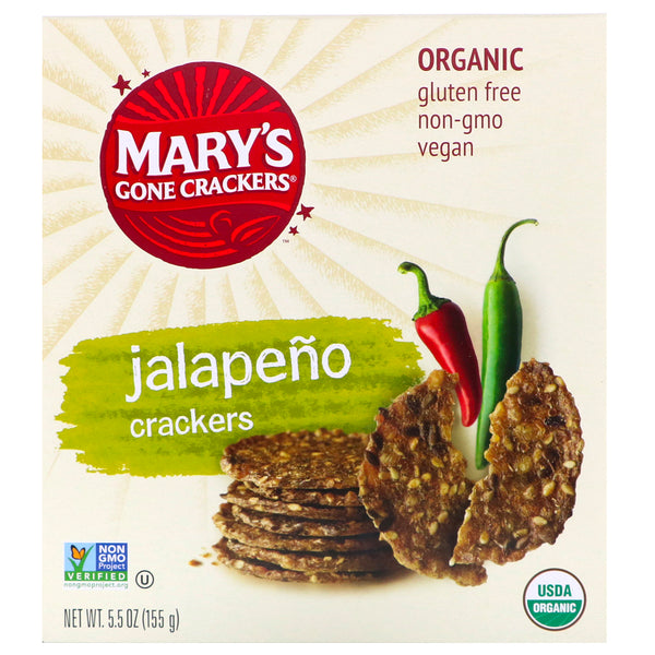 Mary's Gone Crackers, Jalapeno Crackers, 5.5 oz (155 g) - The Supplement Shop