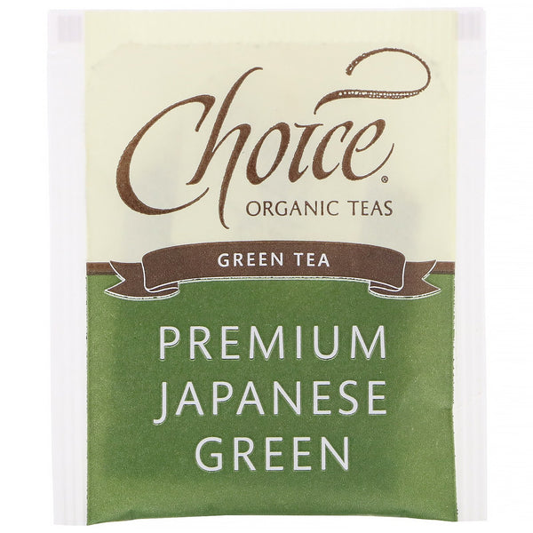 Choice Organic Teas, Organic, Green Tea, Premium Japanese Green, 16 Tea Bags, 1.12 oz (32 g) - The Supplement Shop