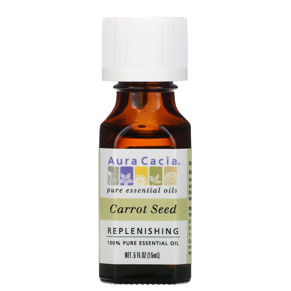 Aura Cacia, 100% Pure Essential Oil, Carrot Seed, .5 fl oz (15 ml) - The Supplement Shop