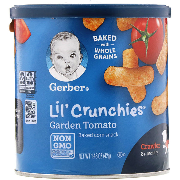 Gerber, Lil' Crunchies, 8+ Months, Garden Tomato, 1.48 oz (42 g) - The Supplement Shop