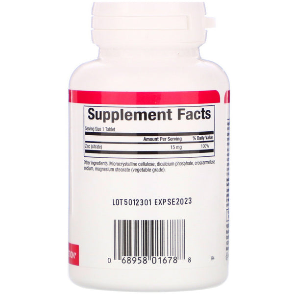 Natural Factors, Zinc Citrate, 15 mg, 90 Tablets - The Supplement Shop