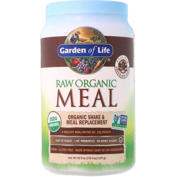 Garden of Life, RAW Organic Meal, Shake & Meal Replacement, Chocolate Cacao, 35.9 oz (1.017 g) - The Supplement Shop