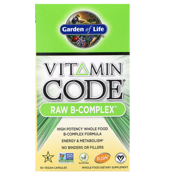 Garden of Life, Vitamin Code, RAW B-Complex, 60 Vegan Capsules - The Supplement Shop