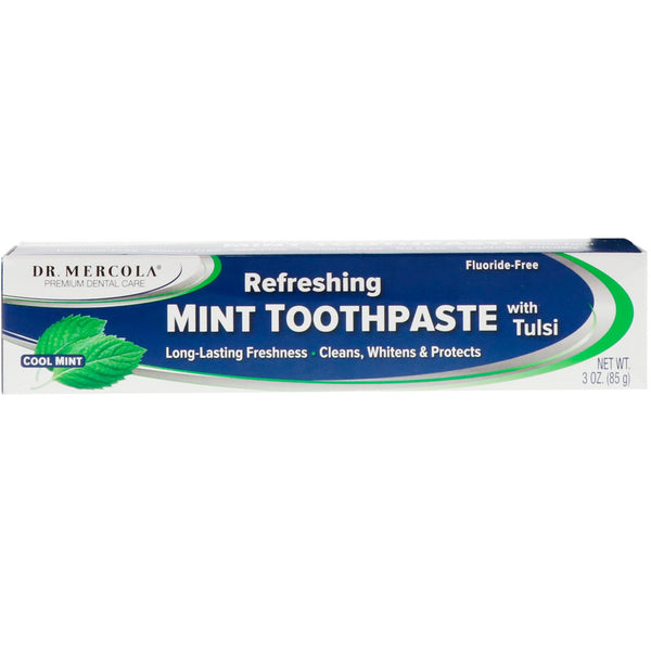 Dr. Mercola, Refreshing Toothpaste with Tulsi, Cool Mint, 3 oz (85 g) - The Supplement Shop