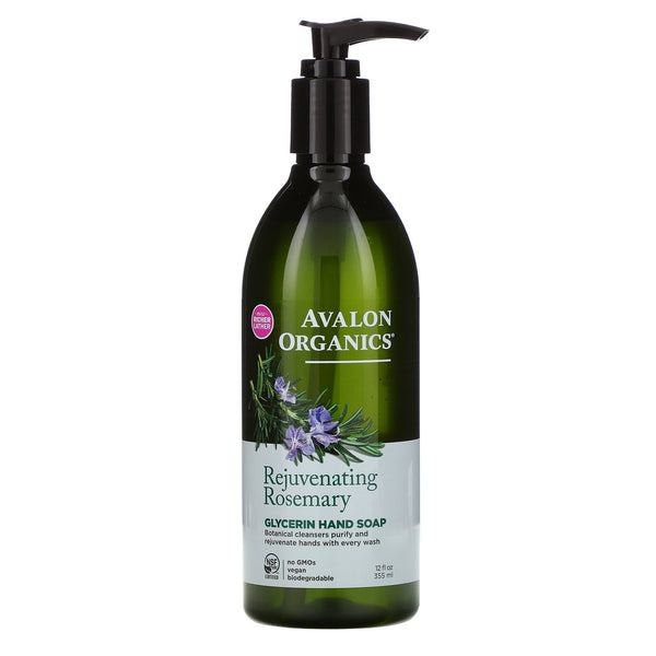 Avalon Organics, Glycerin Hand Soap, Rejuvenating Rosemary, 12 fl oz (355 ml) - The Supplement Shop