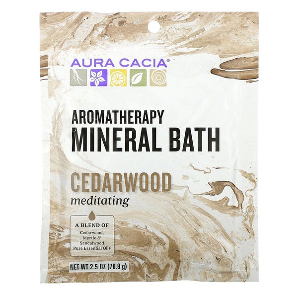 Aura Cacia, Aromatherapy Mineral Bath, Meditating Cedarwood, 2.5 oz (70.9 g) - The Supplement Shop