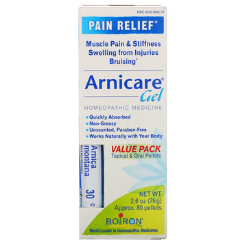 Boiron, Topical & Oral Pellets Value Pack, Arnica Pain Relief, 2.6 oz (75 g) Tube + 80 Pellets
