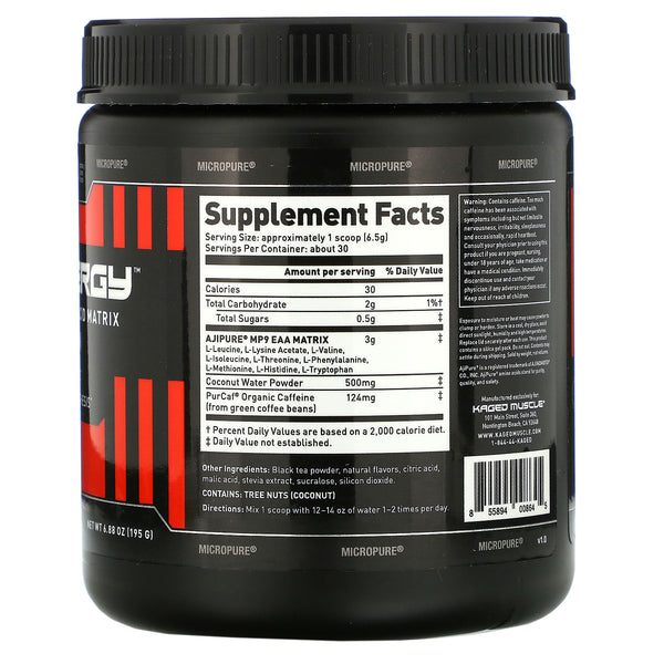 Kaged Muscle, Amino Synergy, Peach Tea, 6.88 oz (195 g) - The Supplement Shop
