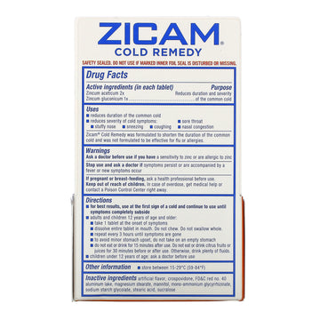 Zicam, Cold Remedy, RapidMelts, Cherry, 25 Quick Dissolve Tablets
