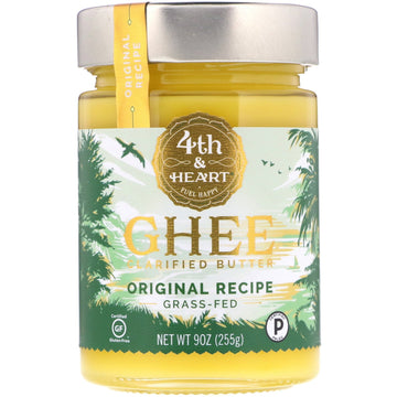 4th & Heart, Ghee Clarified Butter, Grass-Fed, Original Recipe, 9 oz (255 g)